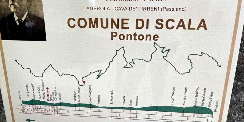 Cosa vedere assolutamente a Pontone, 8 siti 11 Agerola San Lazzaro Monte Molare Porto di Mare Mulo Orto Monte Moletto Ricavo Molare Ponte San Salvatore San Maurizio Sauze Ponte Pontone Ponte Ponteieu Casa Dolce Piano S. Arcangelo Pollica Gète Pendolo Foe Tramonti Monte Fiestra Monte Telefono Monte Covello Pietra Piano Passirano - Mappa del percorso del Pontone nel Comune di Scala, con dettagli sulle tappe e sull'itinerario in Campania.