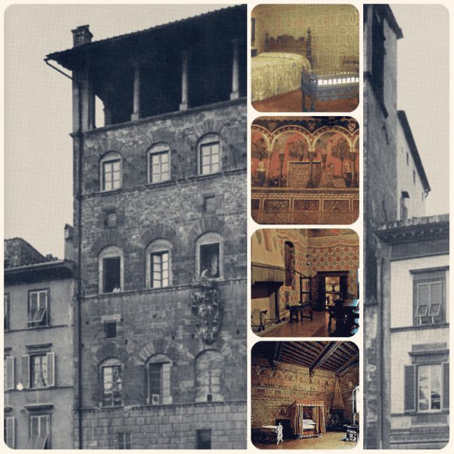 Castello medievale con mura in pietra e dettagli storici, immagini di interni arredati in stile rustico, ambientazioni ricche di dettagli artistici e decorativi, atmosfera unica e affascinante.