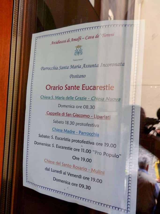 Santa Maria Assunta a Positano: la leggenda della Madonna Nera 9 Orario Messe eucaristiche Chiesa Santa Maria delle Grazie e Chiesa Madre a Cava d'Intorni, con orari domenicali e festivi, dettagli di celebrazioni eucaristiche e messe settimanali.
