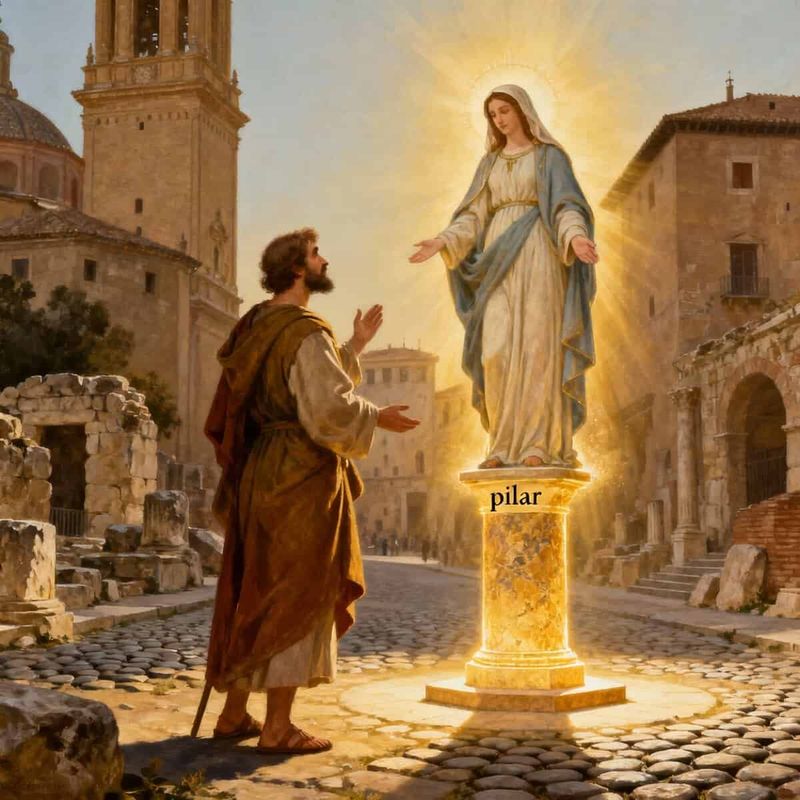 Feste del Pilar 2025 a Saragozza: eventi e consigli di viaggio 2 Preghiera davanti alla Madonna, immagine sacra di Gesù e Maria, simboli religiosi di fede e spiritualità, arte cristiana storica, devozione cattolica, rappresentazione sacra di Maria Immacolata, scena religiosa del Vangelo, apparizione mariana, arte sacra italiana, cultura religiosa, simboli cristiani antichi.