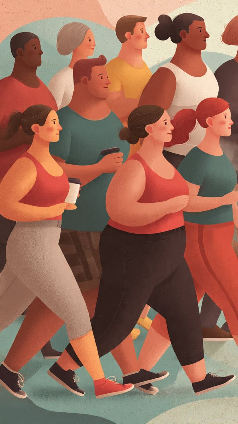 Salute: adipe sulla pancia, rischi 6 Uomini e donne di diverse etnie che fanno jogging insieme, promuovendo inclusione e benessere attraverso lo sport.