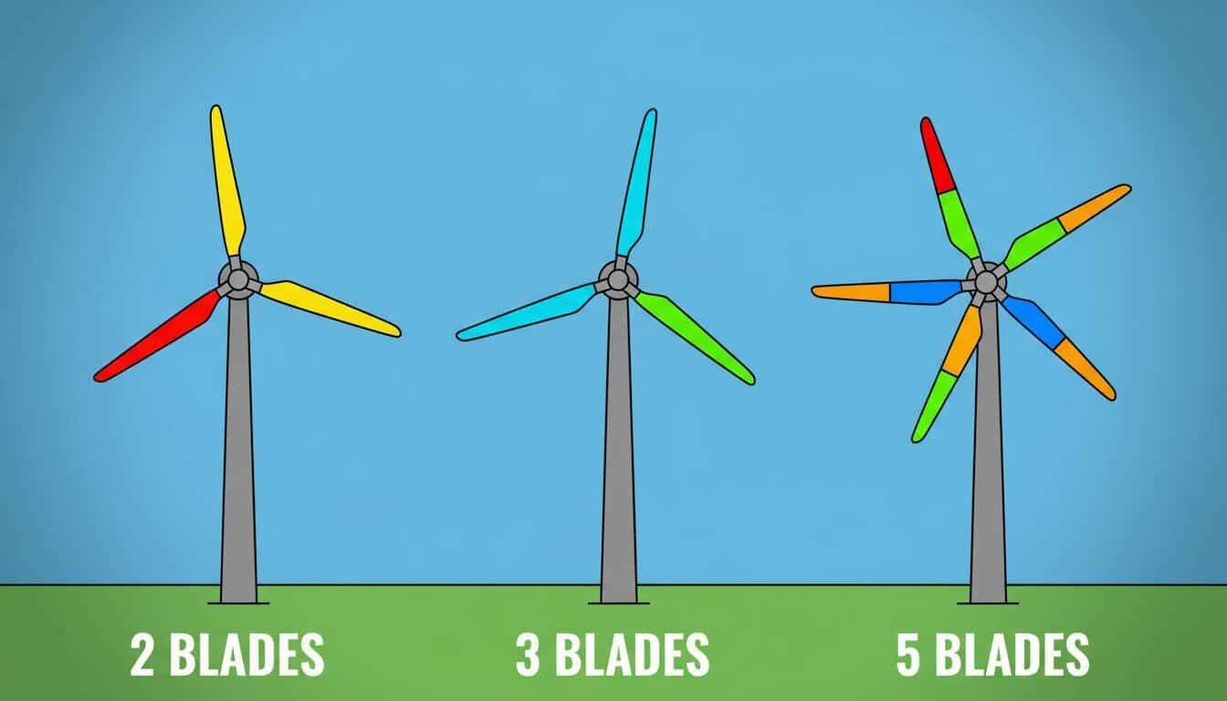 turbine eoliche a 2, 3 e 5 pale