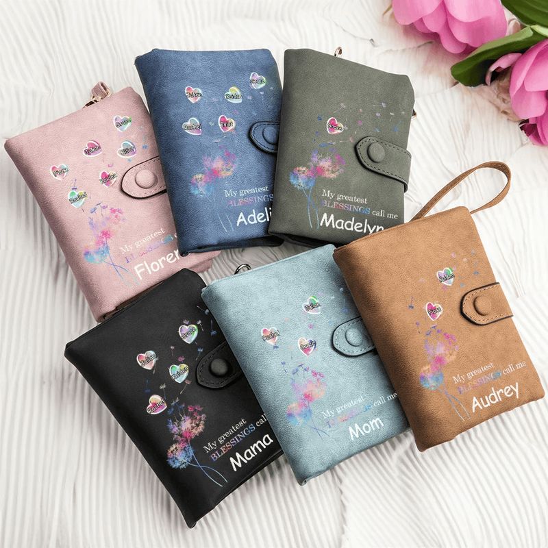 Portafoglio polso donna con cuori e dedica alla mamma 5 Portafoglio polso donna con cuori e dedica alla mamma