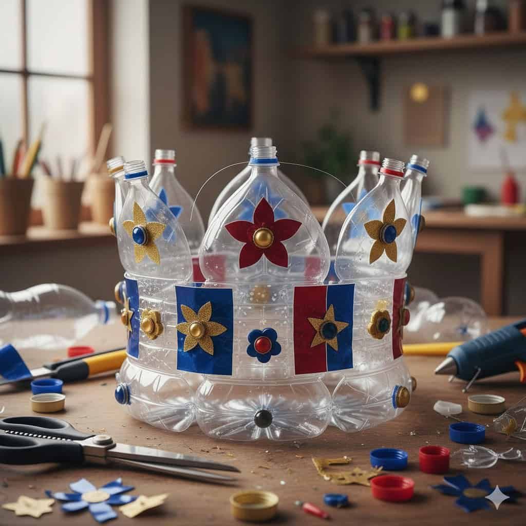 attività di riciclo e arte fai-da-te con materiali riciclati.