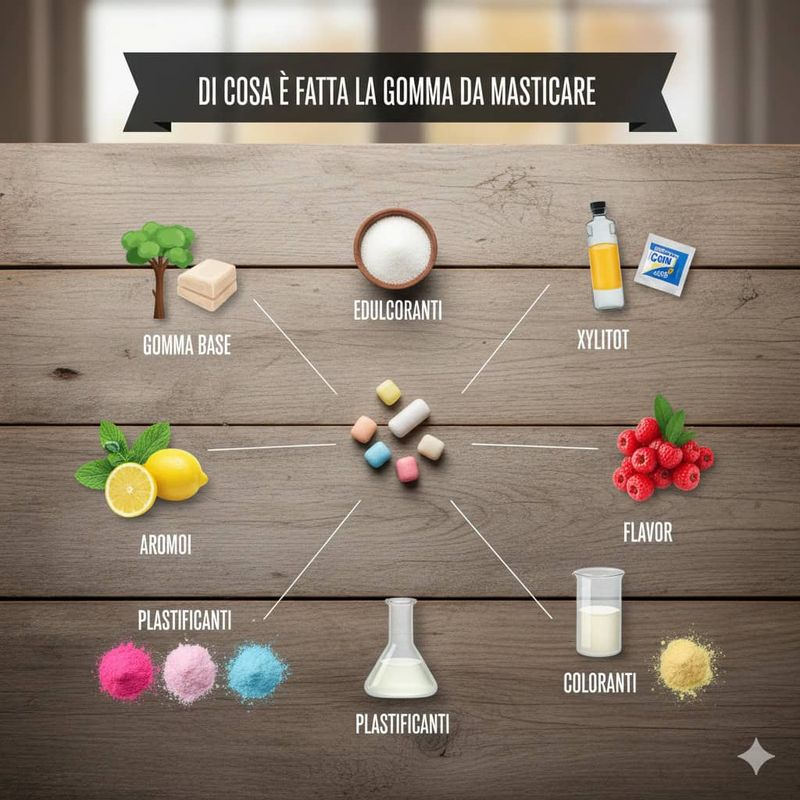 Di cosa è fatta la gomma da masticare, ingredienti e curiosità 2026 2 Componenti chimici della gomma da masticare