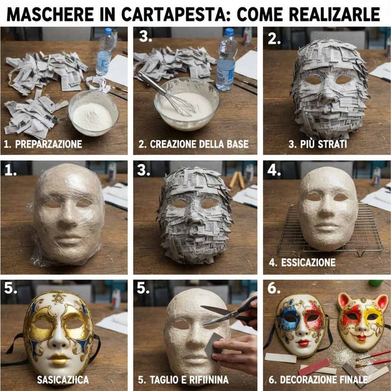 Creazioni fai da te per il Carnevale: dai carri allegorici alle idee con materiali riciclati 4 Maschere in cartapesta come realizzarle