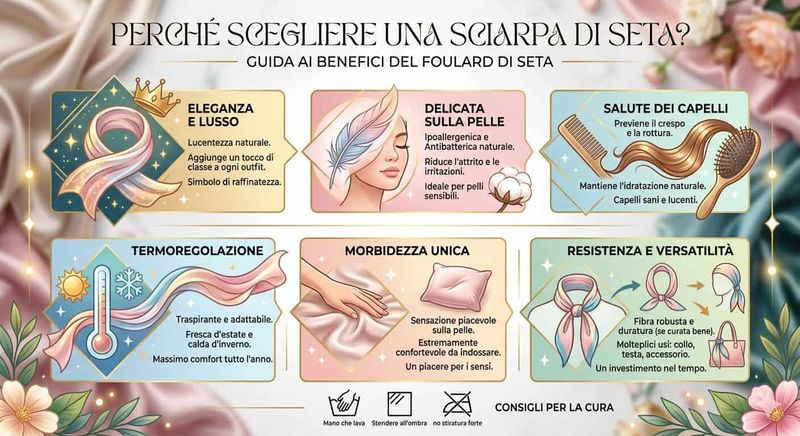 Perché scegliere una sciarpa di seta? 7 motivi 7 Perché scegliere una sciarpa di seta?
