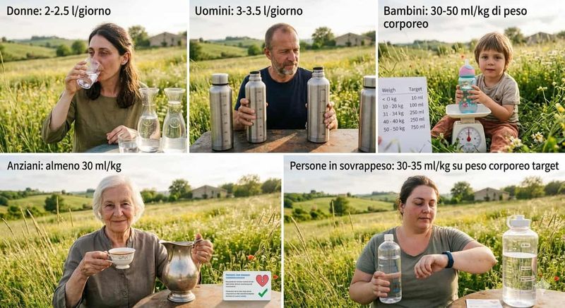 Come attenuare allergia con acqua 5 Donna che beve acqua durante una passeggiata all'aperto in campagna.