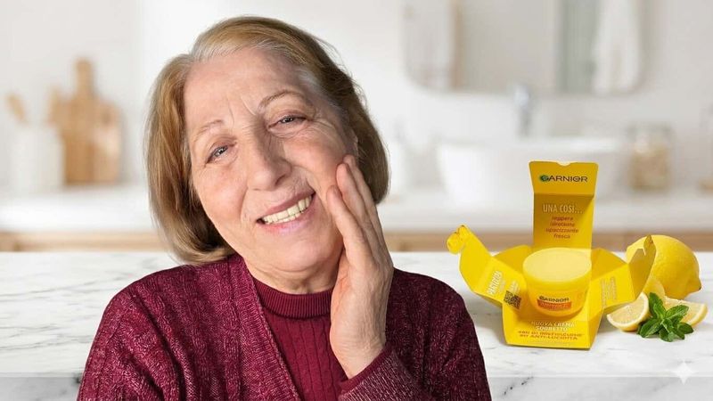 Perché provare la crema sorbetto di Garnier? 4 Donna anziana con dolore al volto, che si tiene la guancia, in un ambiente domestico, con prodotti naturali per il sollievo dal dolore dentale.