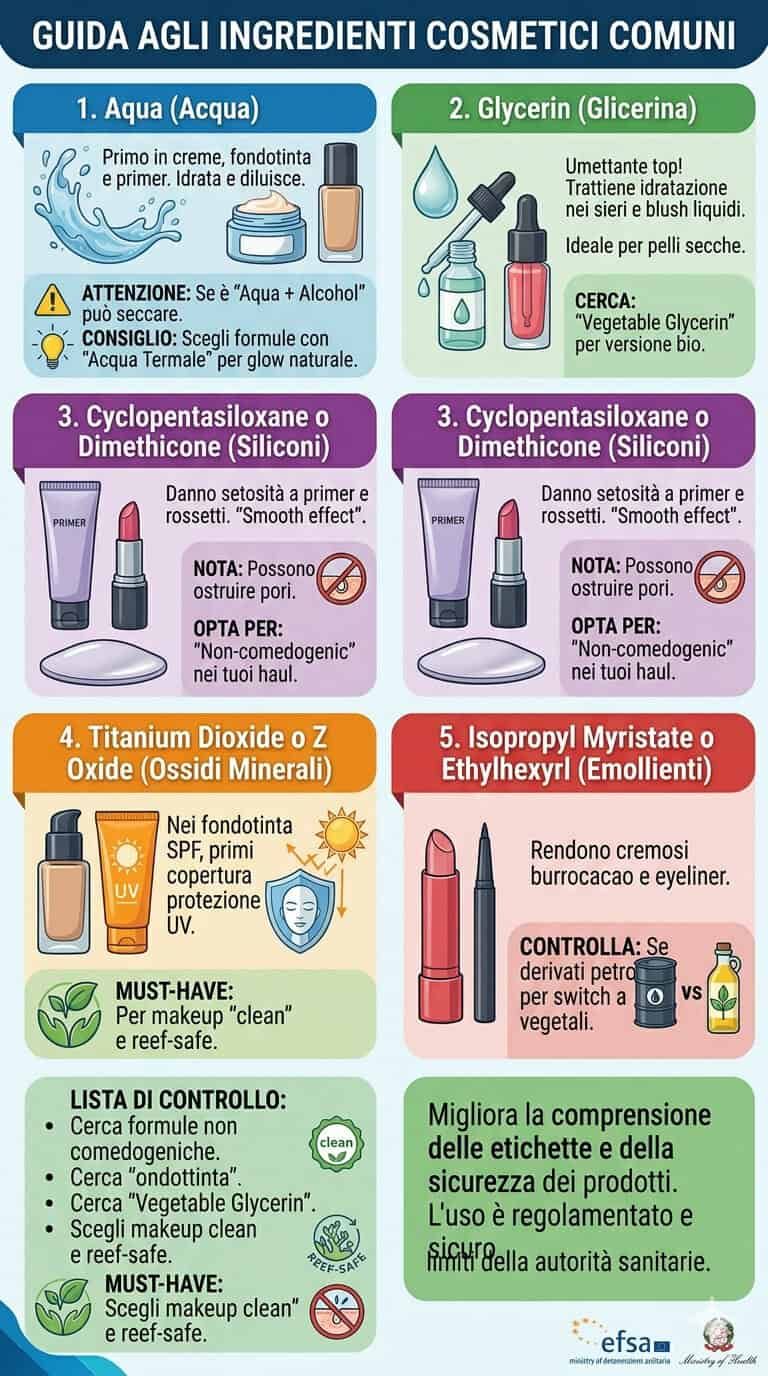 Inci sigle e Makeup ingredienti primi essenziali 4 Umettante naturale, idrata e protegge la pelle, ideale per pelli secche e sensibili, favorisce la barriera cutanea e mantiene l’idratazione.