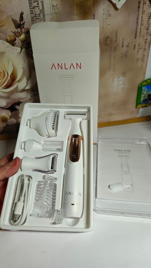 ANLAN 4 in 1 rasoio elettrico donna con accessori per depilazione