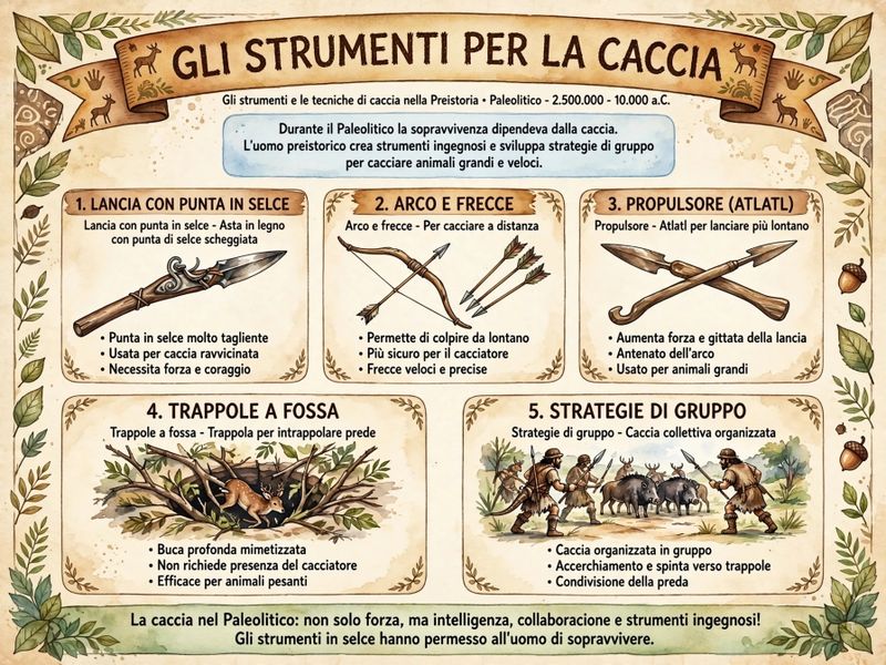 Come facevano gli strumenti gli uomini preistorici? 8 Gli strumenti per la caccia