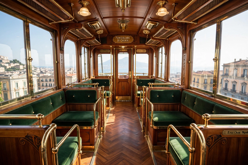 Guida alle funicolari di Napoli tra stazioni e percorsi 6 Funicolare di Chiaia - interno carrozza