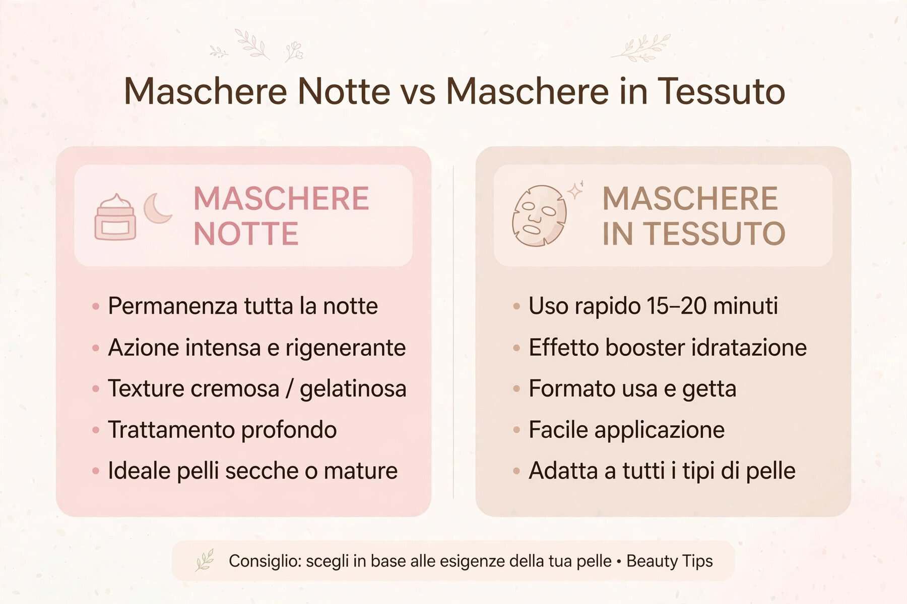 Maschera notte o maschera in tessuto: differenze e quale scegliere