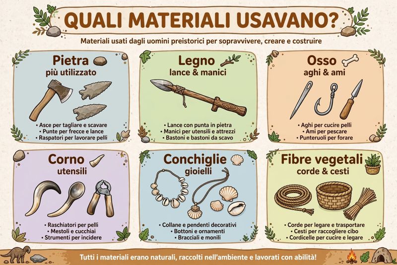 Come facevano gli strumenti gli uomini preistorici? 2 Come facevano gli strumenti gli uomini preistorici? materiali
