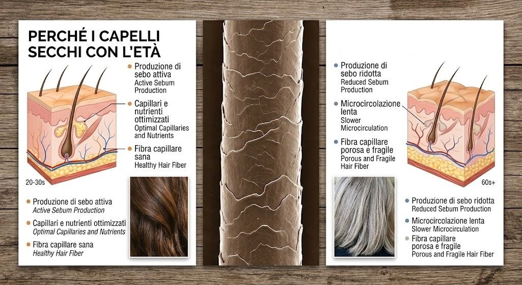 Perché i capelli diventano più secchi con l'età?