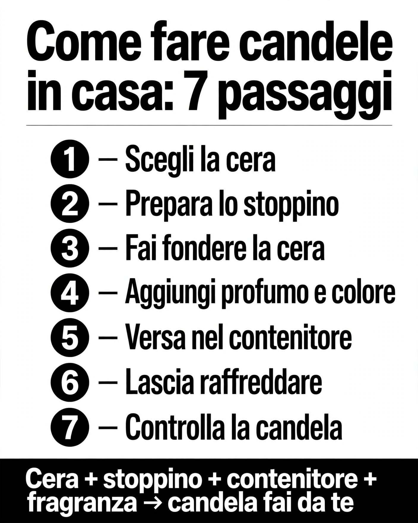 Come fare una candela in casa schema dei 7 passaggi