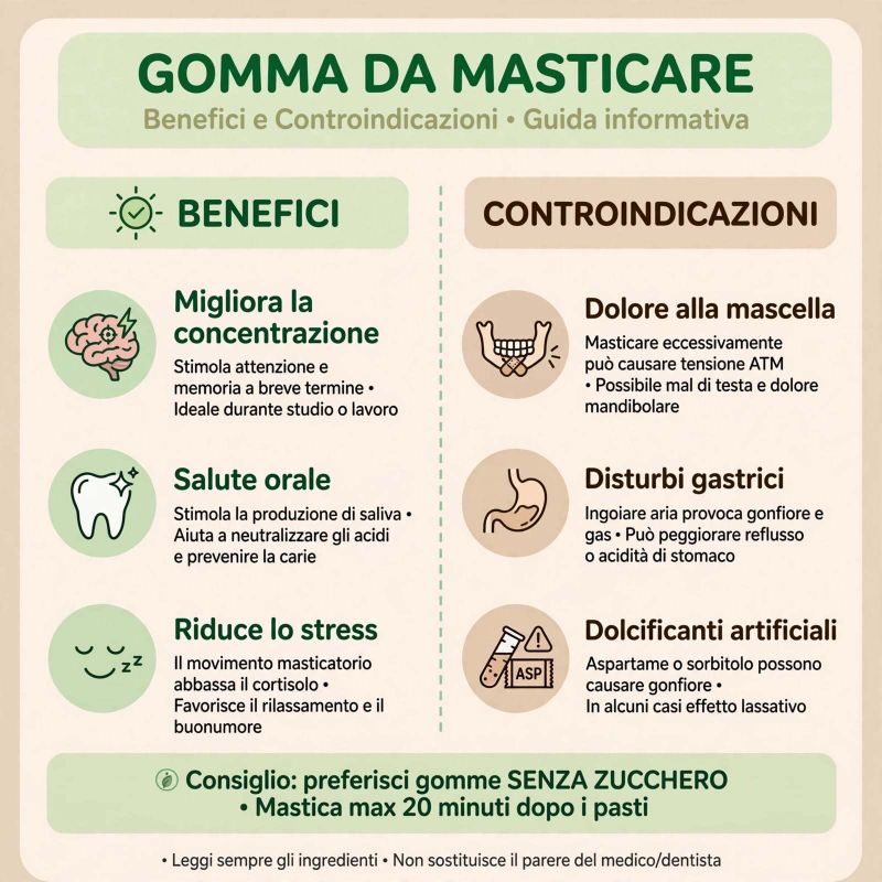 Gomma da masticare: benefici e controindicazioni reali 3 Benefici reali (se senza zucchero)