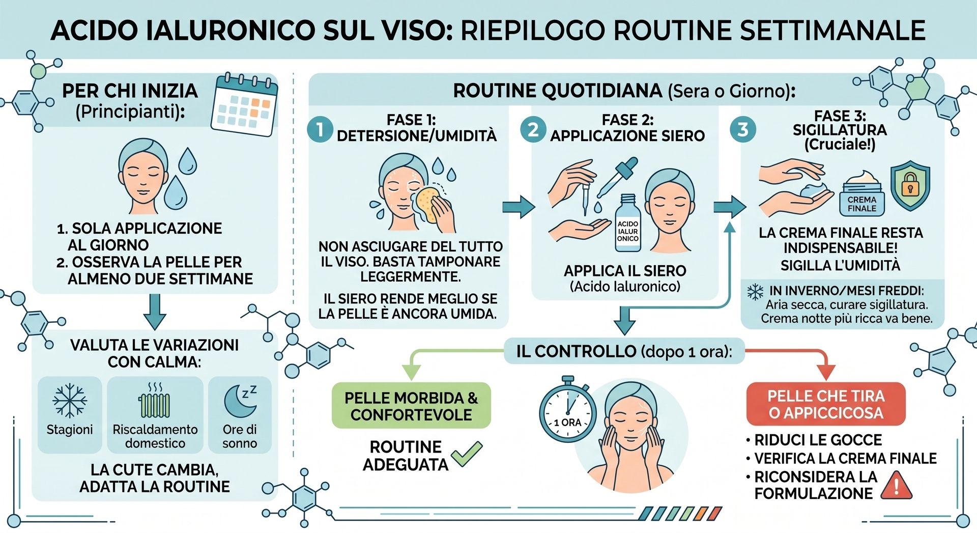 Come applicare l'acido ialuronico sul viso: regole ed errori: routine settimanale