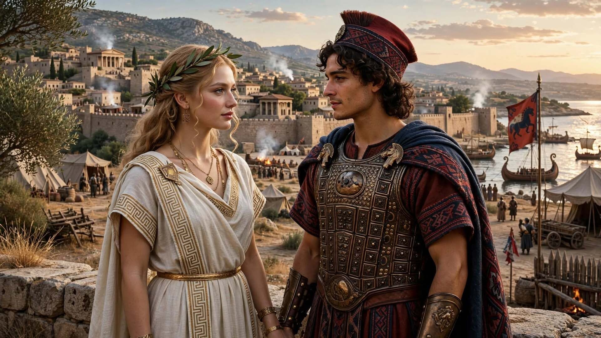 Giudizio di Paride e promessa di Afrodite a Elena di Troia