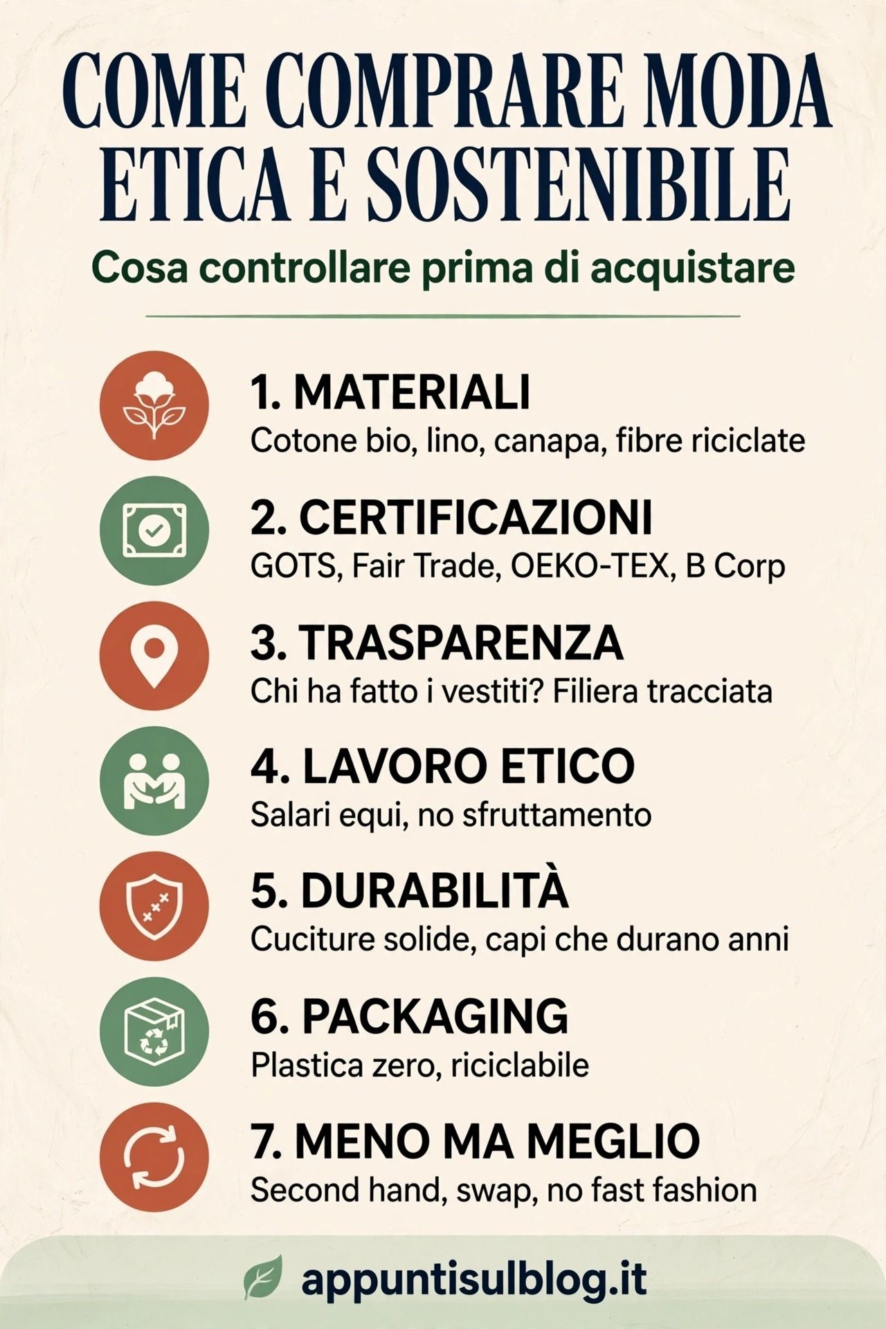 tabella decisionale moda etica e sostenibile