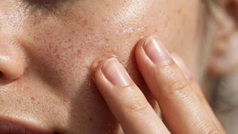 Guida pratica: come applicare acido ialuronico sul viso 4 Applicazione delicata dell'acido ialuronico con i polpastrelli sul viso