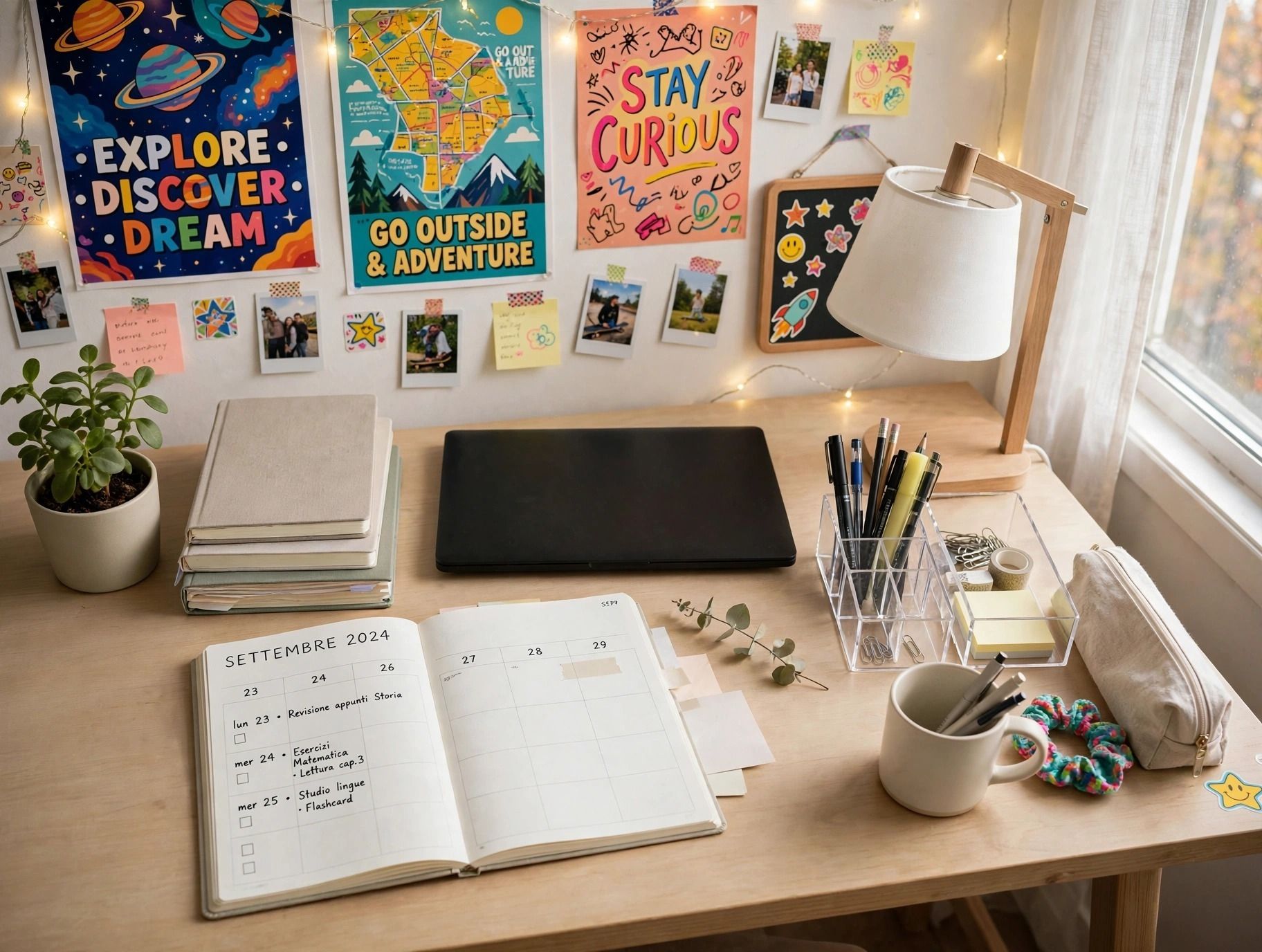 Scrivania ordinata per lo studio