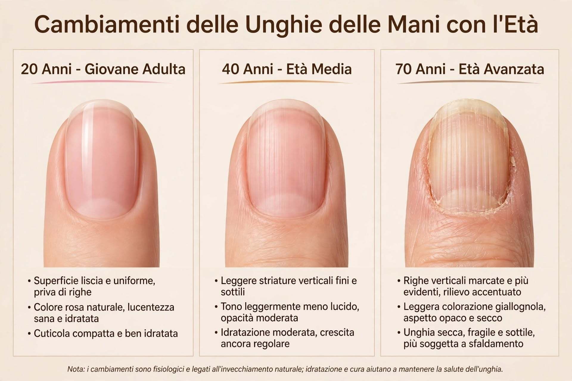 Unghie con l'età come cambiano e quando preoccuparsi