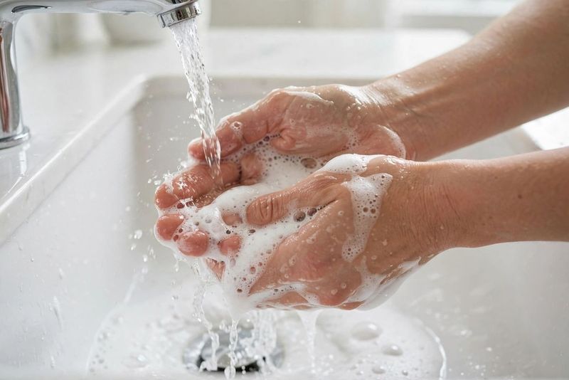 Influenza polmonare: sintomi per riconoscerla, cause, cure e prevenzione 8 Mani insaponate sotto l’acqua corrente del lavandino