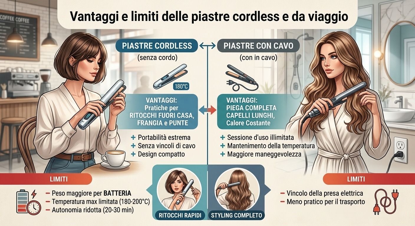piastra per capelli leggera e maneggevole