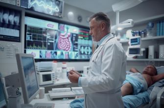 Гастроэнтеролог проводит обследование пациента