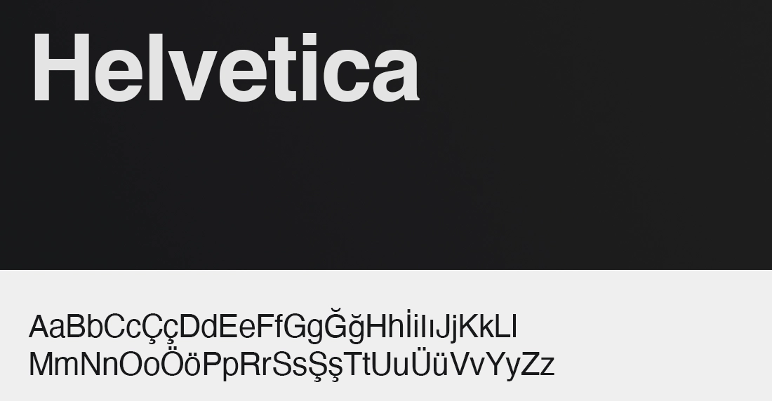 Web sitesinde Helvetica kullanımı