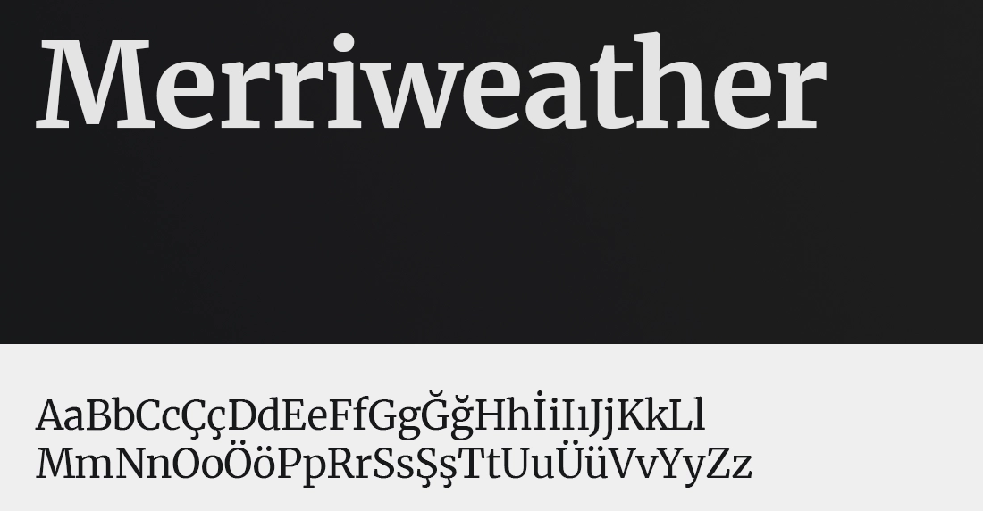 Web sitesinde Merriweather kullanımı