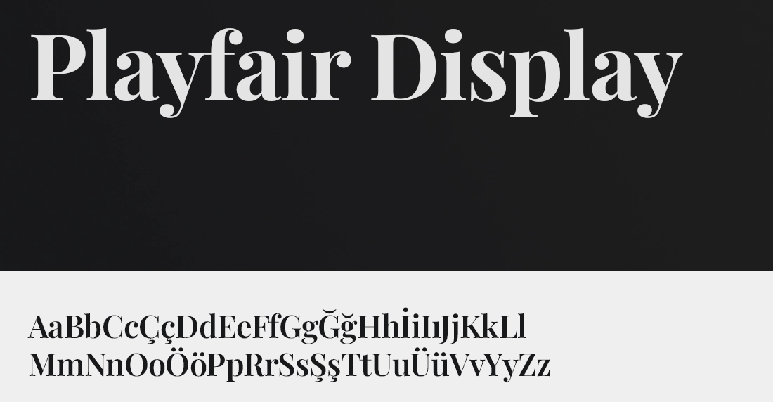 Web sitesinde Playfair Display kullanımı