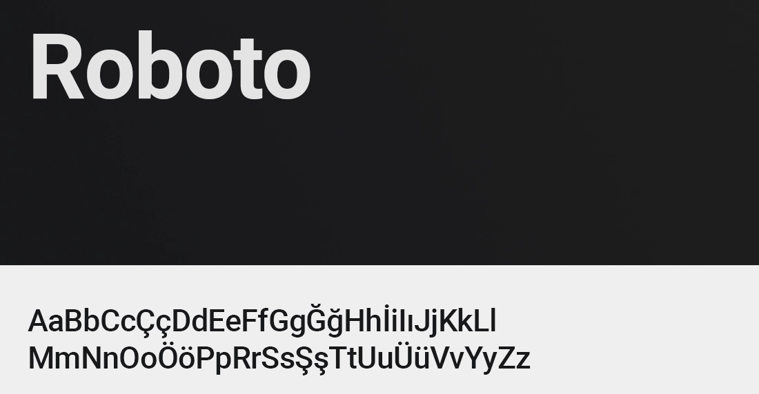 Web sitesinde Roboto kullanımı