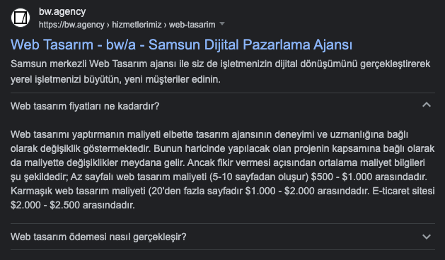 SEO Rich Snippets FAQ - Zengin İçerikler Sıkça Sorulan Sorular