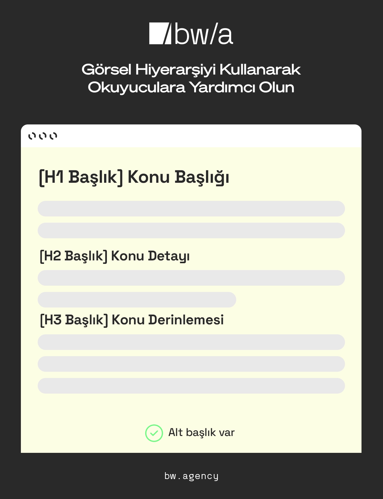 SEO uyumlu içeriklerde altbaşlık kullanıldığında ziyaretçilerin içeriği anlamaları kolaylaşır