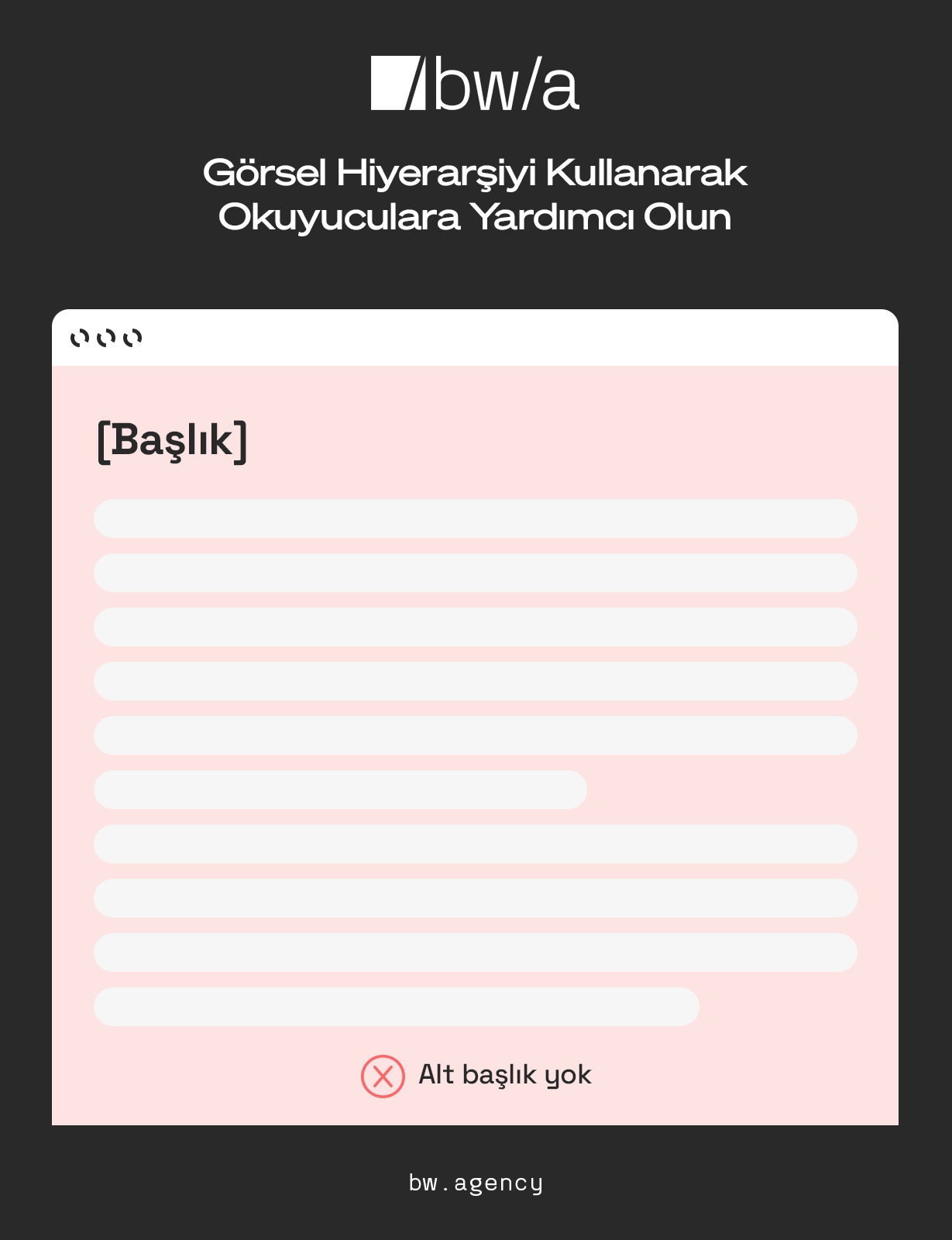 SEO uyumlu içeriklerde altbaşlık kullanılmadığında ziyaretçilerin içeriği anlamaları zorlaşır