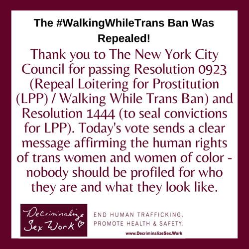 NYC Council Repeals ‘Walking While Trans’ Ban