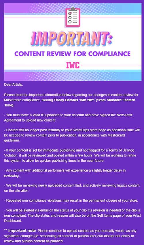 Important: Content Review for Compliance