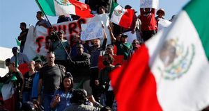 Tijuana illegal immigrants and protesters.