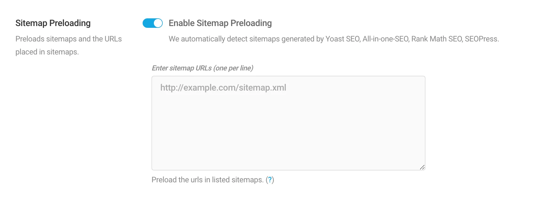 Enable Sitemap Preloading – Powered Cache Documentation
