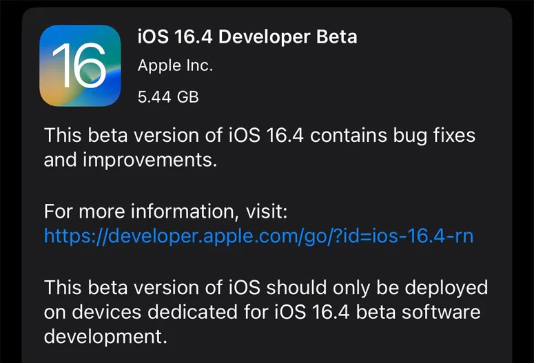 لیست تغییرات آپدیت iOS 16.4 beta 1
