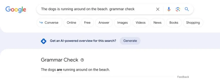 موتور جستجوی گوگل چک گرامر 