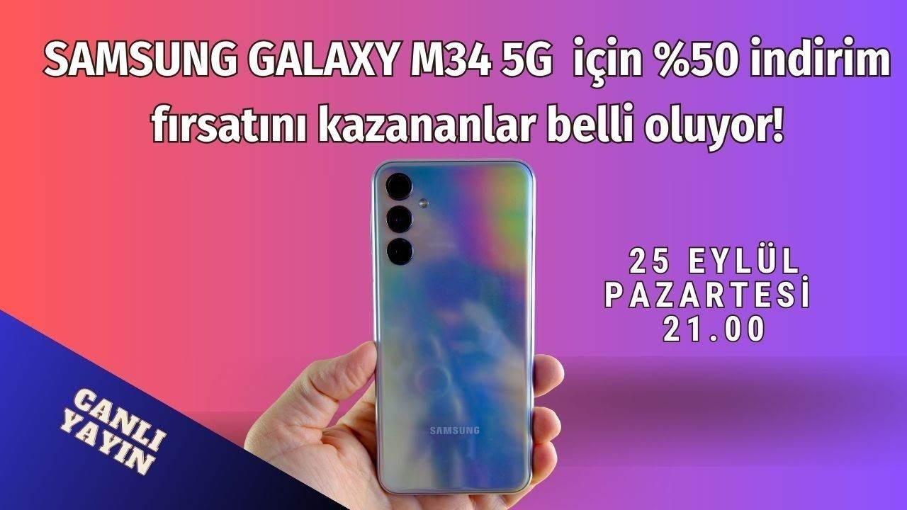 Samsung Galaxy M34 5G için yüzde 50 indirim kazananlar belli oluyor!