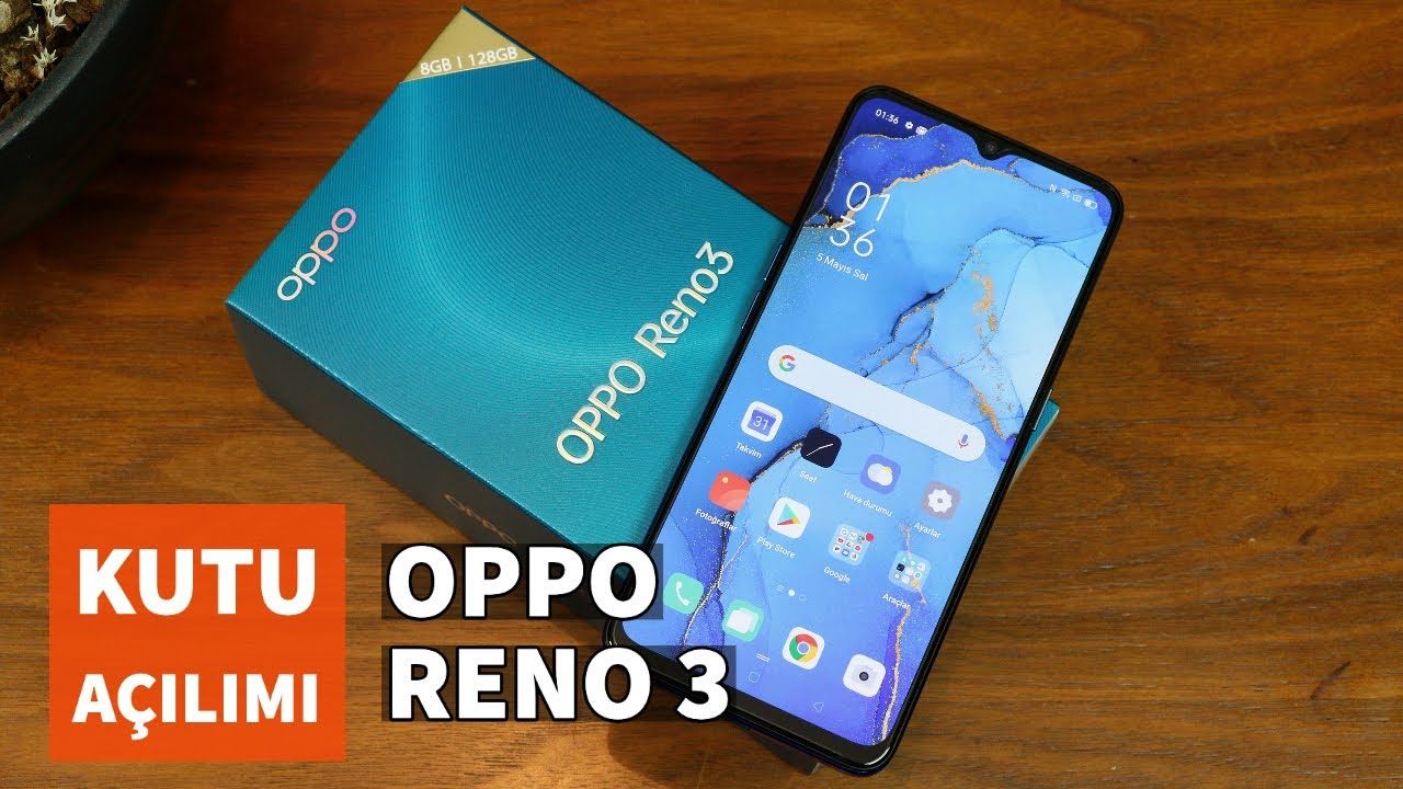 Oppo Reno 3 kutu açılışı ve kutu içeriği