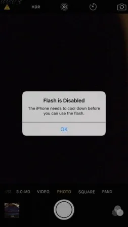 Flash disabled in iphone 6S