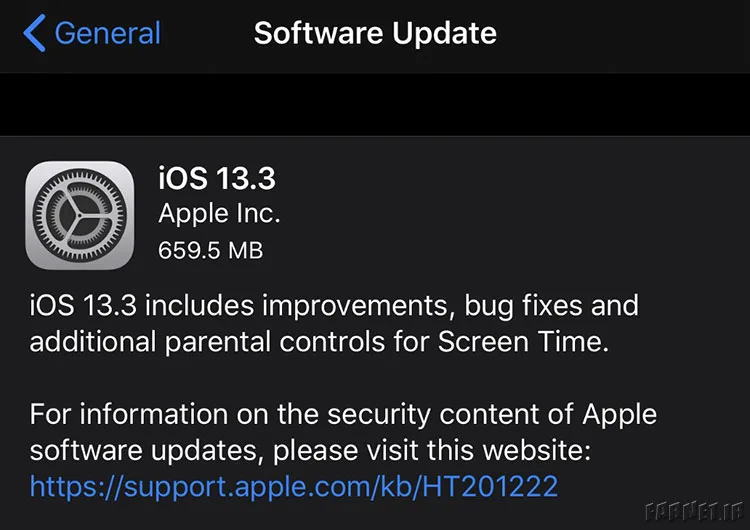 آپدیت iOS 13.3