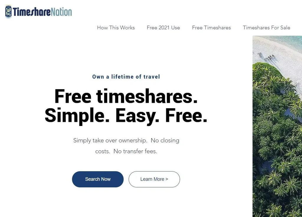 timesharenation.com home page