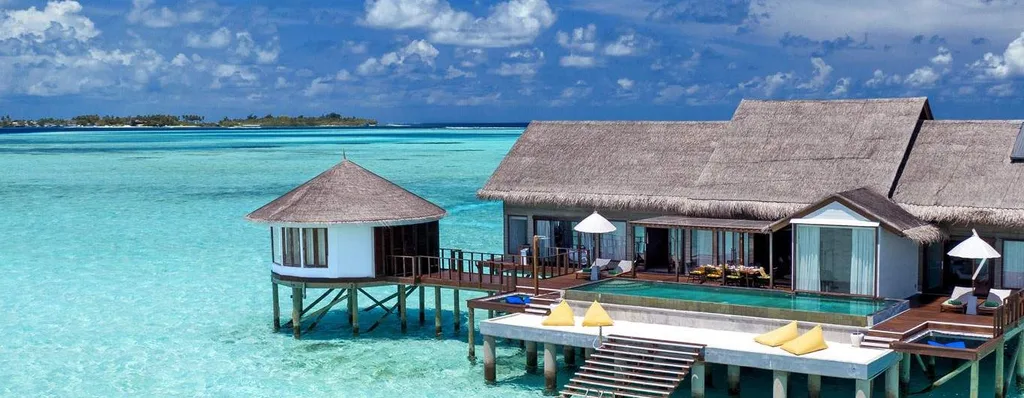 huts built on top of water